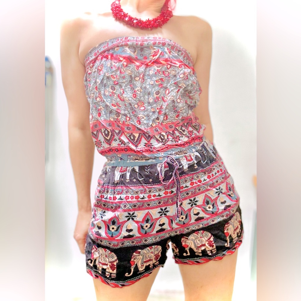 Strapless boho romper (S)